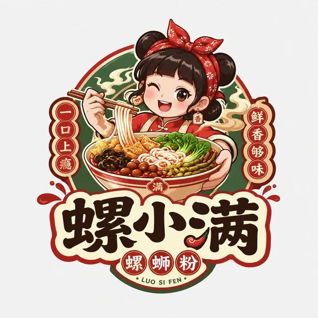 请根据用户输入的【品牌名 / 项目名】【副标题 / 产品名】【类型 / 行业】【品牌定位】【核心关键词】【角色设定】【食物元素】【情绪气质】【主色调】【辅助色】【画幅比例】，设计一个高完成度的「国风美食角色徽章 Logo / Chinese