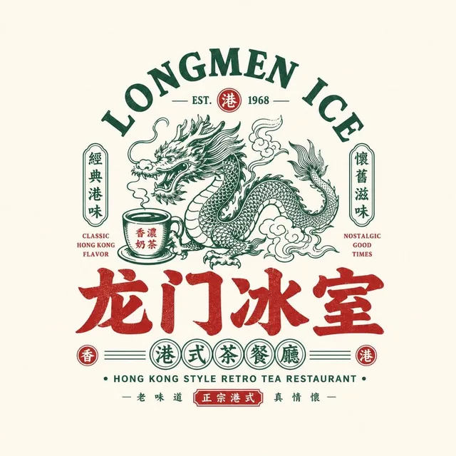 请根据用户输入的【品牌名 / 项目名】【副标题 / 产品名】【类型 / 行业】【地域风味】【品牌定位】【核心关键词】【核心图形】【核心食物 / 品类元素】【情绪气质】【主色调】【辅助色】【画幅比例】，设计一个高完成度的「国潮复古餐饮徽章 L