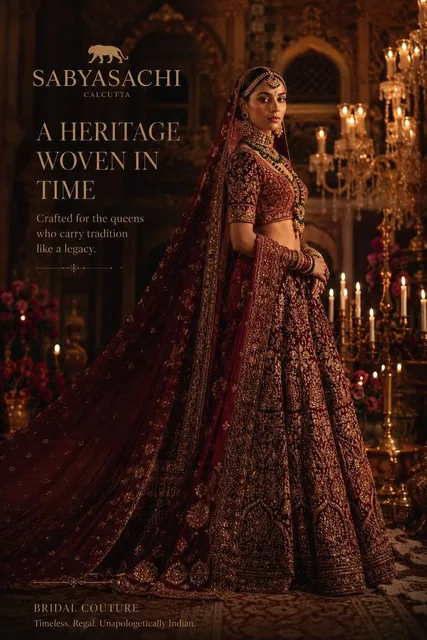 Luxury haute couture bridal fashion campaign inspired by elite Vogue, Dior, Sabyasachi, Elie Saab, and high-end editoria