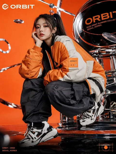 Semi-realistic anime-inspired portrait of a stylish young Korean woman based on the uploaded reference image, high-end s