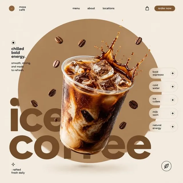 [Matcha Latte] STYLE & ART DIRECTION: Modern minimalist food advertising aesthetics, Swiss-style advertising composition