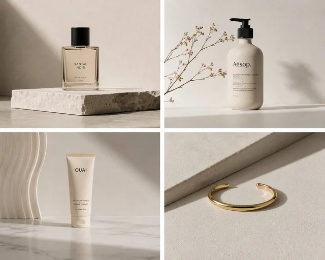 Discover the essence of elegance through minimalist product photography. With clean lines and ample negative space, the