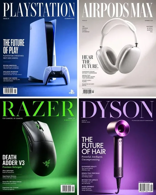 A world-class luxury magazine cover, 4:5 ratio, featuring [BRAND/PRODUCT] as the cover star. The product floats center f