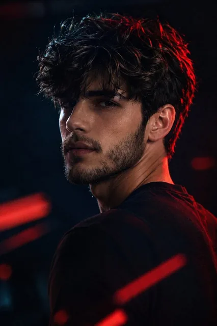Ultra-realistic cinematic portrait of Arthur Ferreira, preserving exact facial identity, realistic skin texture, dark br