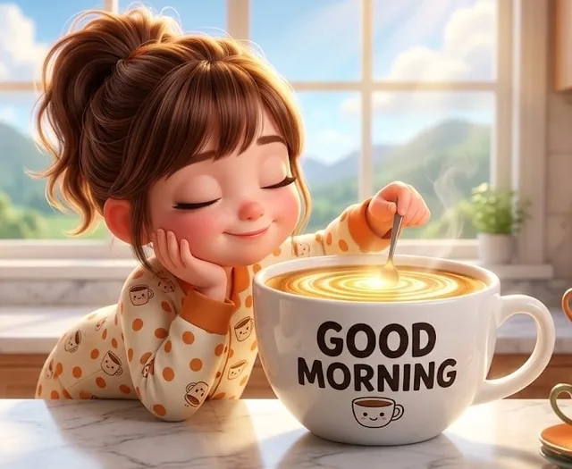 Ultra-detailed cinematic illustration of an adorable young girl with big expressive eyes (currently closed in contentmen