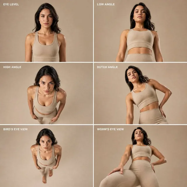 Ultra-realistic fashion editorial composite image, 6-panel grid layout (3 rows, 2 columns), each panel clearly labeled w