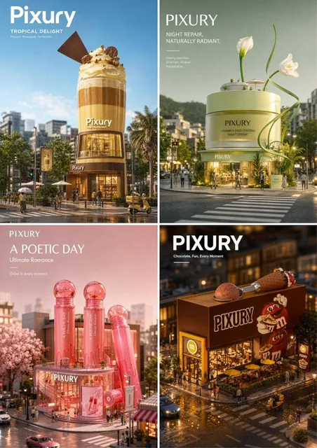 [General Tips for Brand Miniature Architecture Posters] Please generate a vertical 2:3 ultra-realistic miniature archite