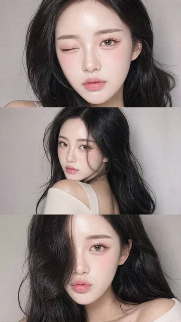 A vertical collage of three YZK photos. Using the uploaded selfie as the ONLY and exclusive face reference, keep the fac