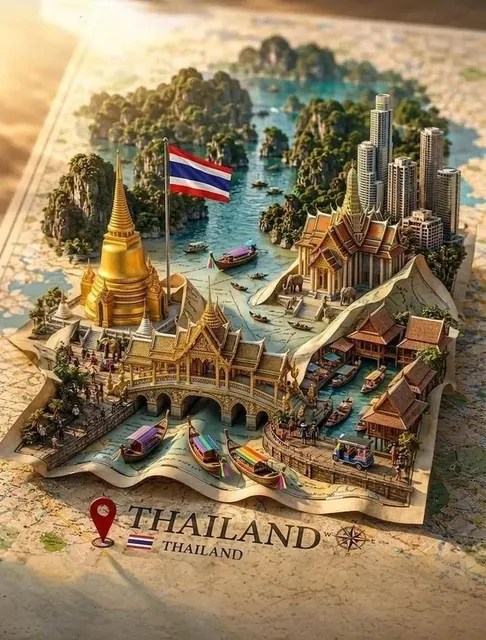 A hyper-realistic 3D pop-up diorama of [Location] emerging seamlessly from a vintage folded topographical map, as if the