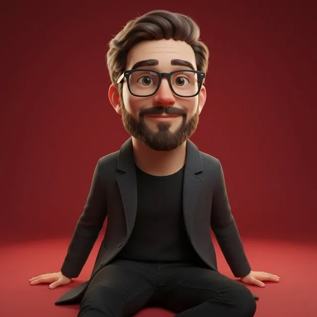 A highly stylized 3D caricatur...
