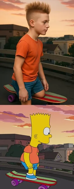 Transform the cartoon characte...