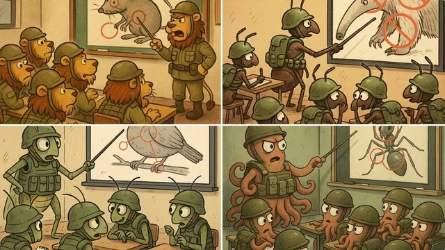 A humorous cartoon scene set i...