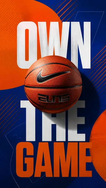 A premium 9:16 sports-fashion advertising poster.Main Subject:A single professional basketball positioned in the exact c