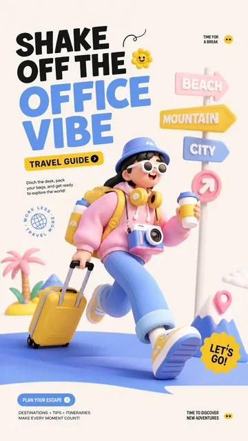 Cutting-edge internet operations visual design master standard, Behance / Dribbble 3D illustration style poster, C4D sty