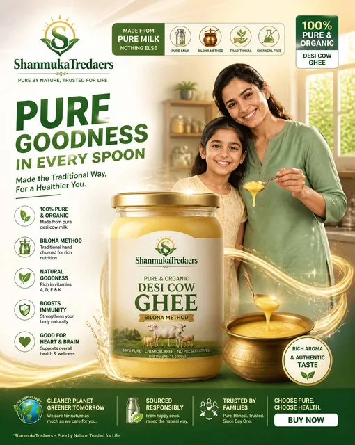 same like this mack an image for my brand the brand Name is ShanmukaTredaers we manufacturing the pure and organic ghee