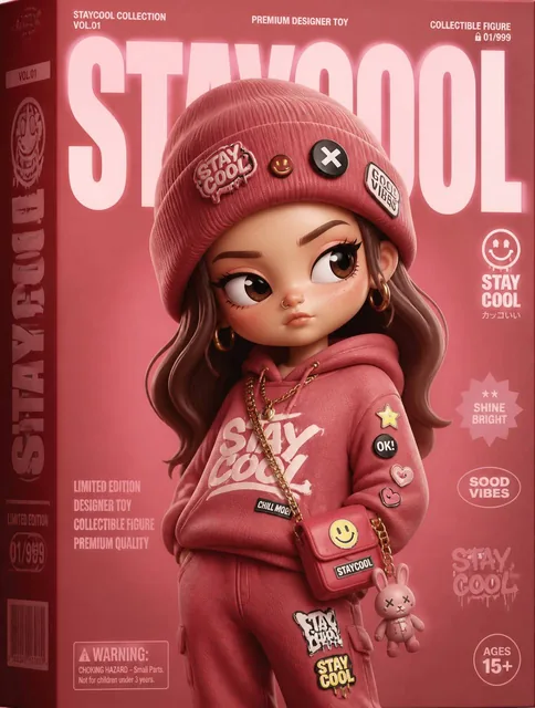 Transform the input image into a premium designer collectible-art toy aesthetic. Preserve the subject's identity, pose,