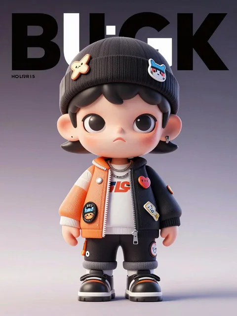 Transform the input image into a premium designer collectible-art toy aesthetic. Preserve the subject's identity, pose,