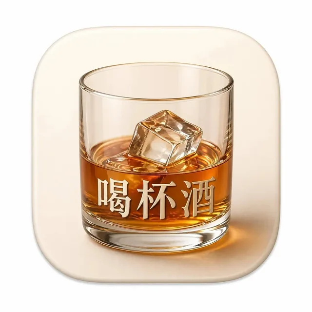 A modern macOS app icon for 'Have a Drink', featuring a single squircle with smooth rounded corners on a white canvas, occupying 80% of the space, in a light skeuomorphic style.