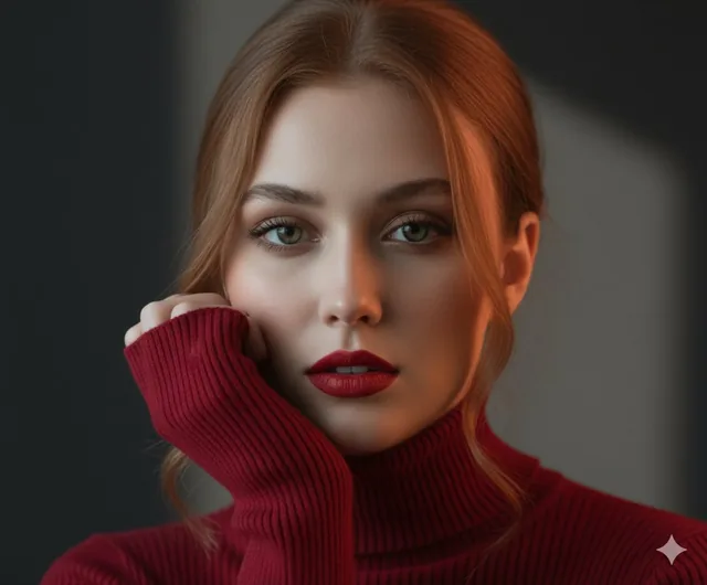 Intense portrait of a glamorous young woman