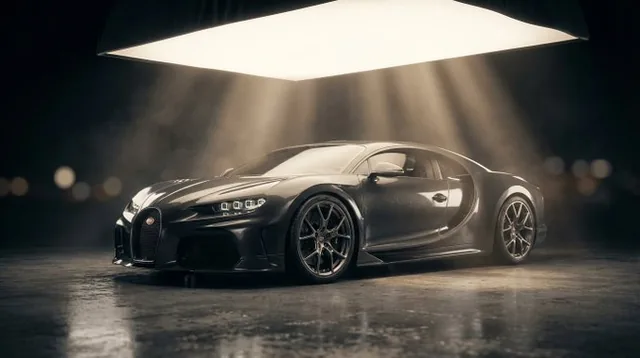 An ultra-photorealistic 8K commercial hero shot of a premium product, featuring studio-grade global illumination, controlled volumetric light beams shaping its silhouette, soft rim lighting, and physically accurate material rendering with ray-traced reflections.