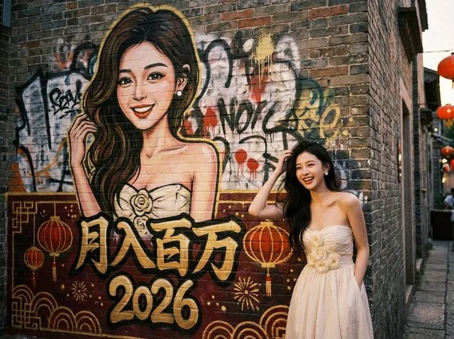Street Portrait with Graffiti