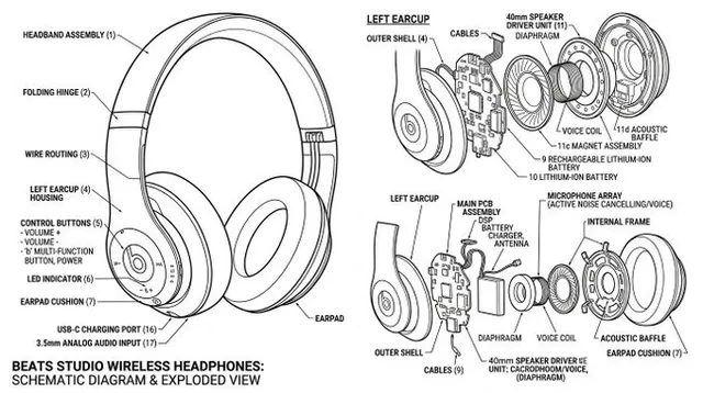 A high-contrast 2D schematic diagram or design blueprint showing the construction and parts of an object or vehicle, rendered in clean lines on a white background.