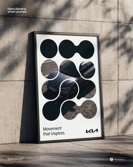 A photorealistic CGI rendering of a large-format citylight poster leaning against a brutalist concrete wall on an urban sidewalk, with dappled organic shadows and subtle directional lighting.