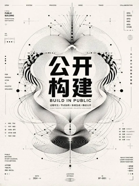 A high-contrast monochrome optical abstract concept poster featuring bold typography and geometric patterns, evoking a sense of order and philosophical depth.