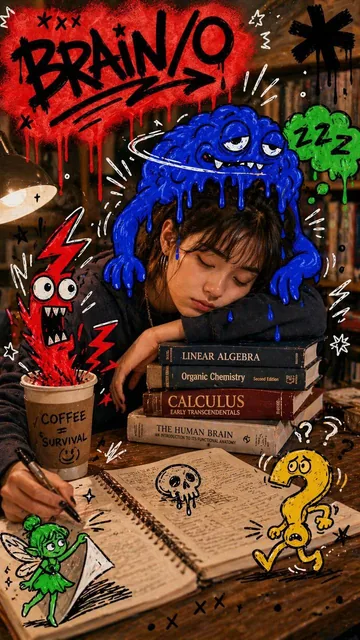 A candid lifestyle photograph with bold hand-drawn graffiti doodles, characters, and tags overlaid, combining realism with street art zine illustration style.