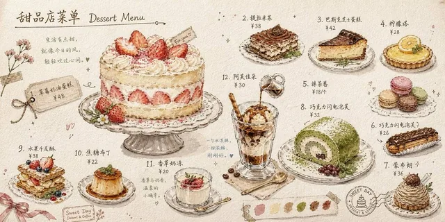 A hand-painted watercolor journal page featuring a vanilla mint ice cream tutorial, with ingredients, tools, and decorative elements on textured paper.