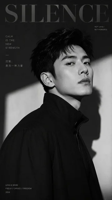 A premium male portrait with cinematic lighting, featuring a mature Chinese man with confident expression, clean hairstyle, and sophisticated attire in a high-end commercial photography style.