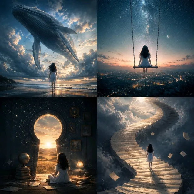 A surreal cinematic concept art piece exploring the essence of an unseen subject through visual metaphor, minimalist composition, and symbolic depth, evoking emotional resonance and philosophical meaning.