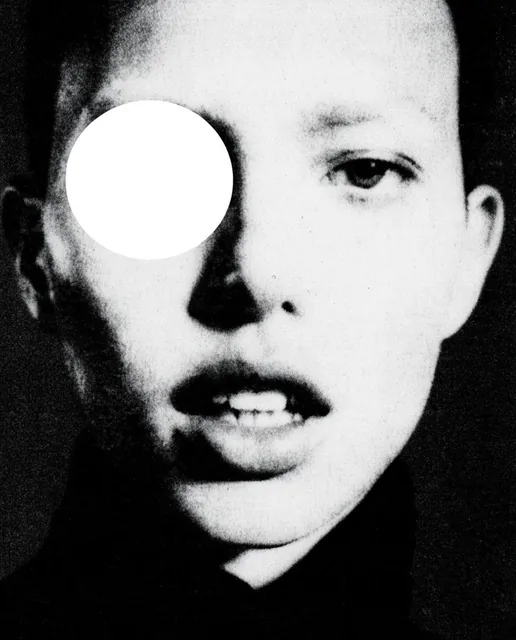 A high-contrast black and white portrait of a person rendered in a gritty photocopy aesthetic,...