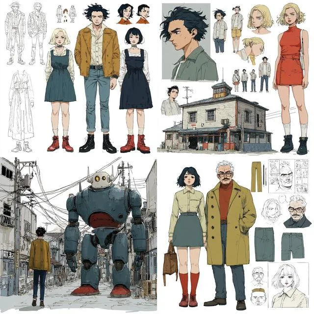 Retro-Futuristic Manga Fusion