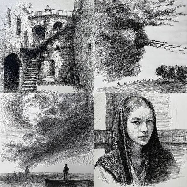 Intricate Monochrome Sketches