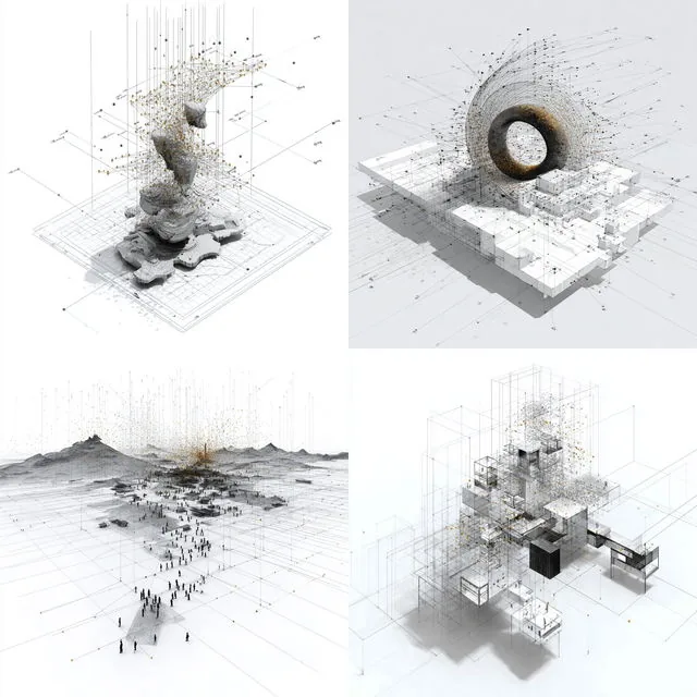Geometric Wireframe Elegance