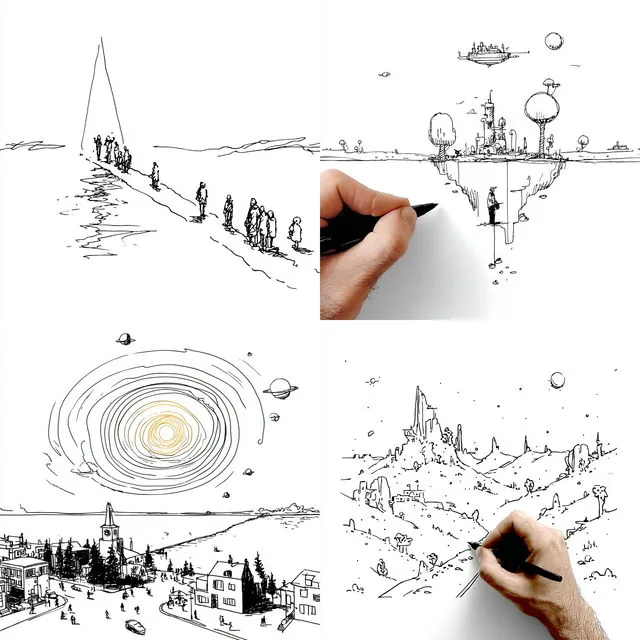 Whimsical Line Narratives
