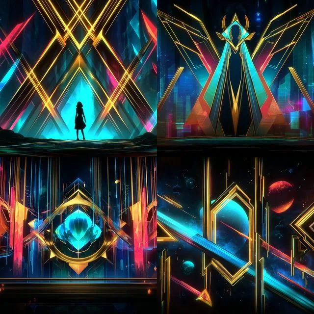 Neon Geometric Futurism