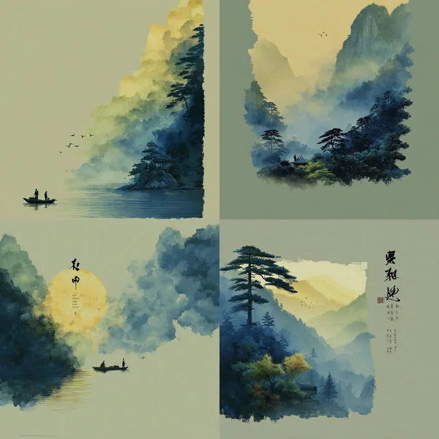 Ethereal Ink Landscapes