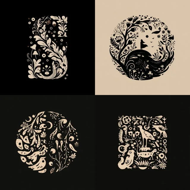 Ornate Monochrome Whimsy