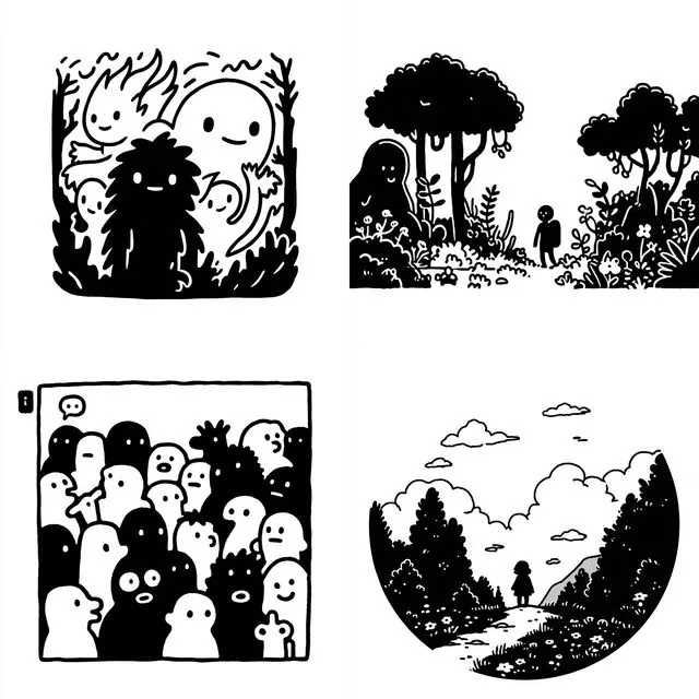 Whimsical Monochrome Playfulness