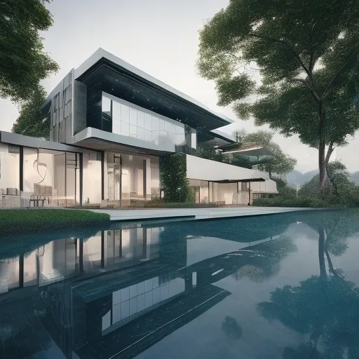 mdjrny-v4 style, Photography with high resolution architecture design photography of a lu...