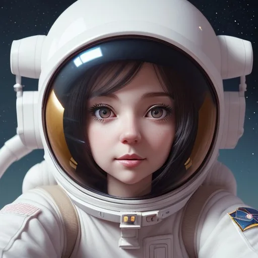a woman with a helmet, cute 3d render, cute detailed digital art, female explorer cute th...