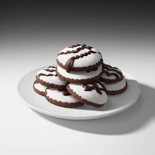Commercial photography of cookies and chocol, white lighting, studio light, 8k octane ren...