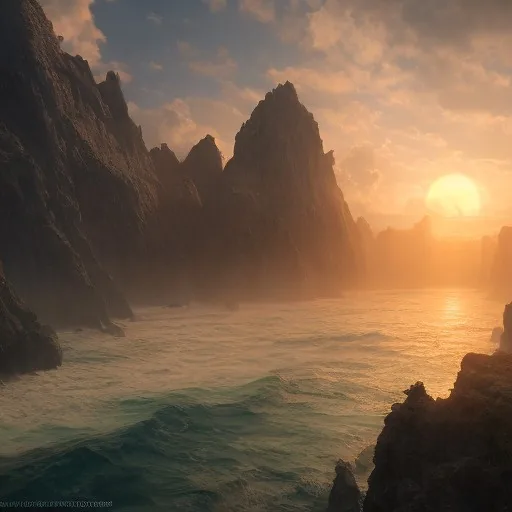 photo of a ultra realistic sunset, dramatic light, pale sunrise, cinematic lighting, batt...