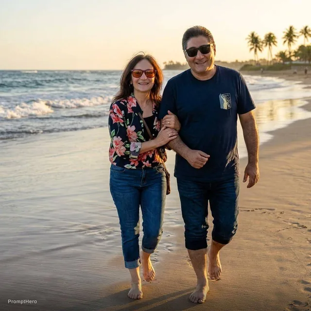 Walking on the beach