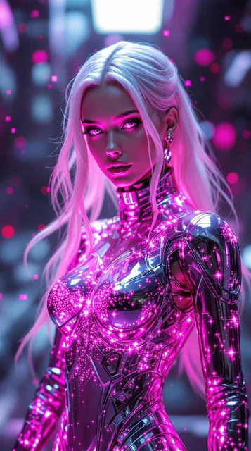 a high-resolution image that captures the essence of a dynamic character in a futuristic...