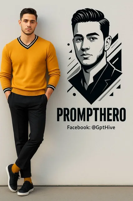 Ultra-realistic 8K full-body portrait of a stylish young man leaning casually against a c...