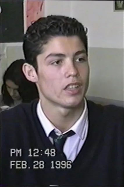 Image of Cristiano Ronaldo from a VHS camcorder recorder in a highschool in Feb of 1996....