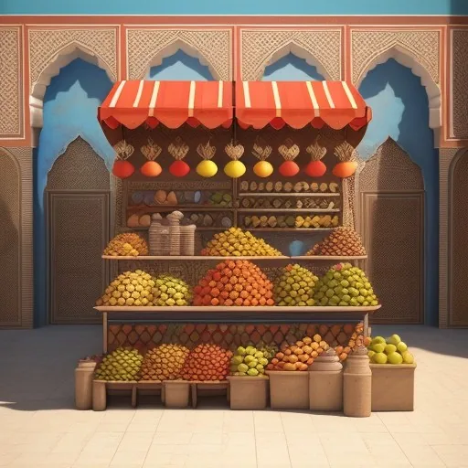 wall art - moroccan fruit stand photograph - moroccan fruit stand by, colored fruit stand...